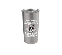 I'm Getting A Boston Terrier Funny Dog Mom Puppy Lovers Vaso térmico de acero inoxidable de doble pared