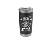 I'm Getting An Akita Funny Dog Mom Puppy Lovers Vaso térmico de acero inoxidable de doble pared