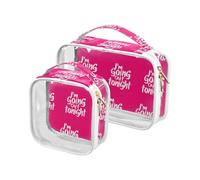 I'm Going Out Tonight - Neceser de aseo de color rosa caliente para colgar aprobado por la TSA, bolsa de maquillaje reutilizable pequeña compatible con la aerolínea del aeropuerto
