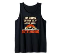 I'm Going Outside If Asked I'm Outstanding Dad Joke Humor Camiseta sin Mangas