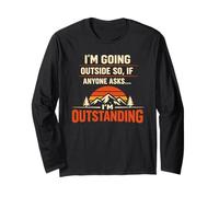 I'm Going Outside If Asked I'm Outstanding Dad Joke Humor Manga Larga