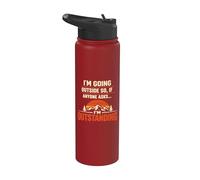 I'm Going Outside If Asked I'm Outstanding Dad Joke Humor Stainless Steel Insulated Water Bottle
