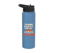 I'm Going Outside If Asked I'm Outstanding Dad Joke Humor Stainless Steel Insulated Water Bottle