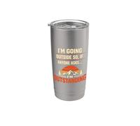I'm Going Outside If Asked I'm Outstanding Dad Joke Humor Vaso térmico de acero inoxidable de doble pared