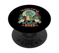 I'm Going To Be A Big Brother 2025 Cute Dinosaur PopSockets PopGrip Adhesivo