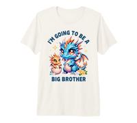 Im Going to Be A Big Brother Cute Dragon Hermano Baby Reveal Camiseta Premium
