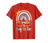 I'm Going To Be A Big Sis Ascendida a Big Sister Rainbow Camiseta, Hombre, Rojo, L