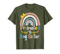 I'm Going To Be A Big Sis Ascendida a Big Sister Rainbow Camiseta, Hombre, Verde Oliva, S