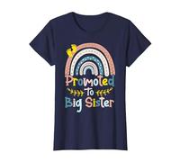 I'm Going To Be A Big Sis Ascendida a Big Sister Rainbow Camiseta, Mujer, Azul Marino, L