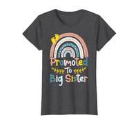 I'm Going To Be A Big Sis Ascendida a Big Sister Rainbow Camiseta, Mujer, Jaspeado Oscuro, L