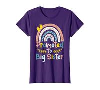 I'm Going To Be A Big Sis Ascendida a Big Sister Rainbow Camiseta, Mujer, Morado, L