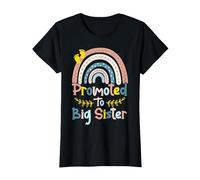 I'm Going To Be A Big Sis Ascendida a Big Sister Rainbow Camiseta, Mujer, Negro, L
