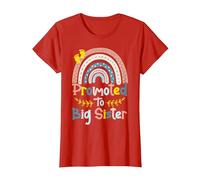 I'm Going To Be A Big Sis Ascendida a Big Sister Rainbow Camiseta, Mujer, Rojo, L