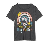 I'm Going To Be A Big Sis Ascendida a Big Sister Rainbow Camiseta, Mujer Tallas Grandes, Jaspeado Oscuro, 1XL Grande