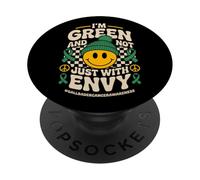 I'm Green & Not Just With Envy Gallbladder Cancer Awareness PopSockets PopGrip Adhesivo