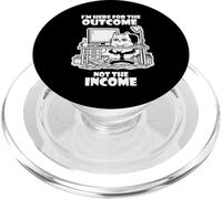 I'm Here for The Outcome Not The Income Cat Worker Gear PopSockets PopGrip para MagSafe