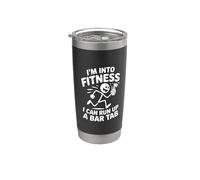 I'm Into Fitness I Can Run Up A Bar Tab fiesta discotecas Vaso térmico de acero inoxidable de doble pared