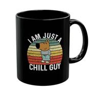 I'm Just A Chill Guy Taza De Café, Chill Dog Mug, Taza De Cerámica Chill Guy Para Café Té Jugo Leche, Taza De Café Novedad Con Chill Out Perro Patrón Para Amigos Familia