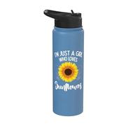 I'm Just A Girl Who Loves Sunflowers - Adorable Sunflower Stainless Steel Insulated Water Bottle