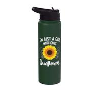 I'm Just A Girl Who Loves Sunflowers - Adorable Sunflower Stainless Steel Insulated Water Bottle