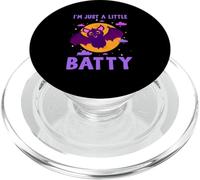 I'm Just A Little Batty Crazy Bat Humor Sarcasmo Halloween PopSockets PopGrip para MagSafe