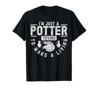 I'm Just A Potter, Trying To Make A Living Camiseta gráfica económica, Hombre, Negro, S