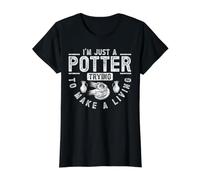 I'm Just A Potter, Trying To Make A Living Camiseta gráfica económica, Mujer, Negro, S