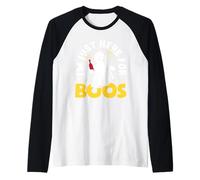 Im Just Here For Boos Halloween Ghost Copa de Vino guiño Camiseta Manga Raglan