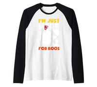 Im Just Here For Boos Halloween Ghost Copa de Vino guiño Camiseta Manga Raglan