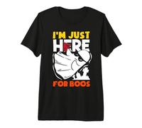 Im Just Here For Boos Halloween Ghost Copa de Vino guiño Camiseta Premium