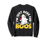 Im Just Here For Boos Halloween Ghost Copa de Vino guiño Sudadera