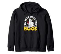 Im Just Here For Boos Halloween Ghost Copa de Vino guiño Sudadera con Capucha
