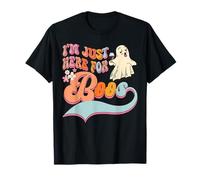 Im Just Here For Boos Spooky Halloween Ghost Copa de Vino guiño Camiseta
