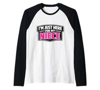 I'm Just Here For My Niece Funny Recién Nacido Bebé Tío Tía Camiseta Manga Raglan