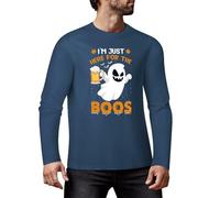 I'm Just Here for The Boos - Camiseta de manga larga de algodón de primera calidad para hombres y mujeres, Estilo azul oscuro, 3XL