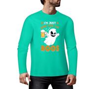 I'm Just Here for The Boos - Camiseta de manga larga de algodón de primera calidad para hombres y mujeres, Estilo verde menta, 4XL