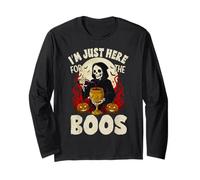 I'm Just Here For The Boos Skeleton Funny Halloween Manga Larga