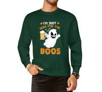 I'm Just Here For The Boos - Sudaderas de algodón con cuello redondo y manga larga para hombre, estilo casual, Estilo verde oscuro, 4XL