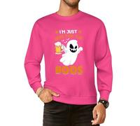 I'm Just Here For The Boos - Sudaderas de algodón con cuello redondo y manga larga para hombre, estilo casual, Estilo magenta, XL
