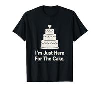 I'm Just Here For The Cake Funny Wedding Invitado Minimalista Camiseta gráfica económica