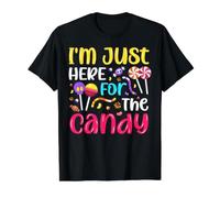 I'm Just Here For The Candy Camiseta gráfica económica, Hombre, Negro, XL