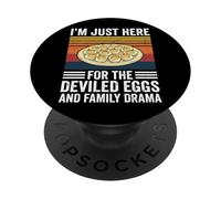 I'm Just Here For The Deviled Eggs and Family Drama PopSockets PopGrip Adhesivo
