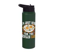 I'm Just Here For The Deviled Eggs, divertido Día de Acción de Gracias otoñal Stainless Steel Insulated Water Bottle