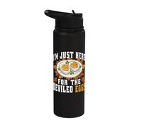 I'm Just Here For The Deviled Eggs, divertido Día de Acción de Gracias otoñal Stainless Steel Insulated Water Bottle