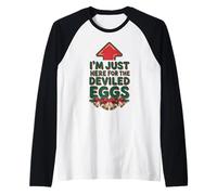 Im Just Here for The Deviled Eggs Xmas Funny Couple Matching Camiseta Manga Raglan