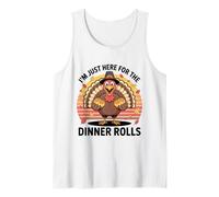 I'm Just Here For The Dinner Rolls Retro Pavo Acción de Gracias Camiseta sin Mangas
