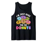 I'm Just Here for the Donuts Cute Foodie Sweet Postre Donut Camiseta sin Mangas