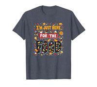 Im Just Here for The Food Foodie Fun Cita Camiseta, Hombre, Azul Jaspeado, 3XL
