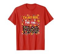 Im Just Here for The Food Foodie Fun Cita Camiseta, Hombre, Rojo, S