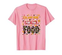 Im Just Here for The Food Foodie Fun Cita Camiseta, Hombre, Rosado, M